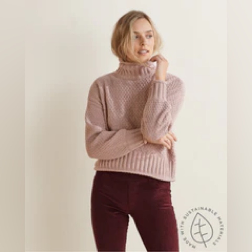 Upwest sweater Super-Soft Turtleneck Sweater - BLUSHED ROSE Small